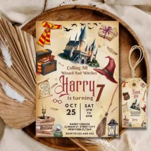 Magical Kids Birthday Invitation , Wizard And Witches Birthday Party Invite