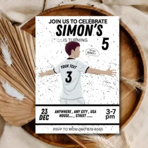 Personalised Kids Football Birthday Party Invitation Template