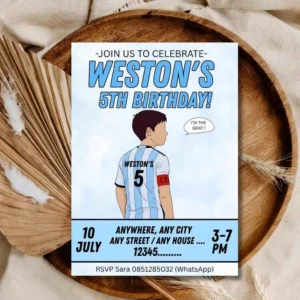 Kids Football Birthday Party Invitation , Soccer Invitation Template