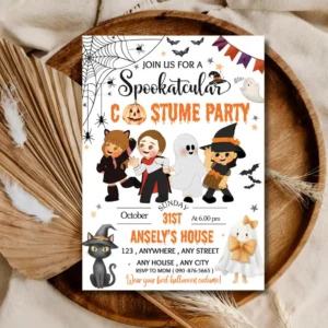 Creepy-Cute Halloween Costume Party Invite for Little Monsters