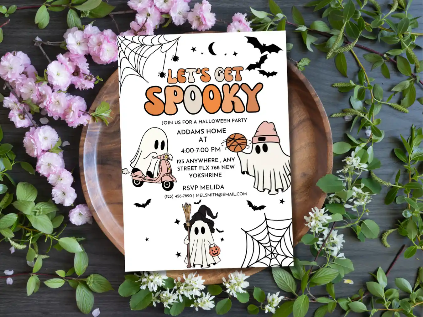 Cute Ghost Halloween Party Invitation – Let’s Get Spooky Theme - Image 5