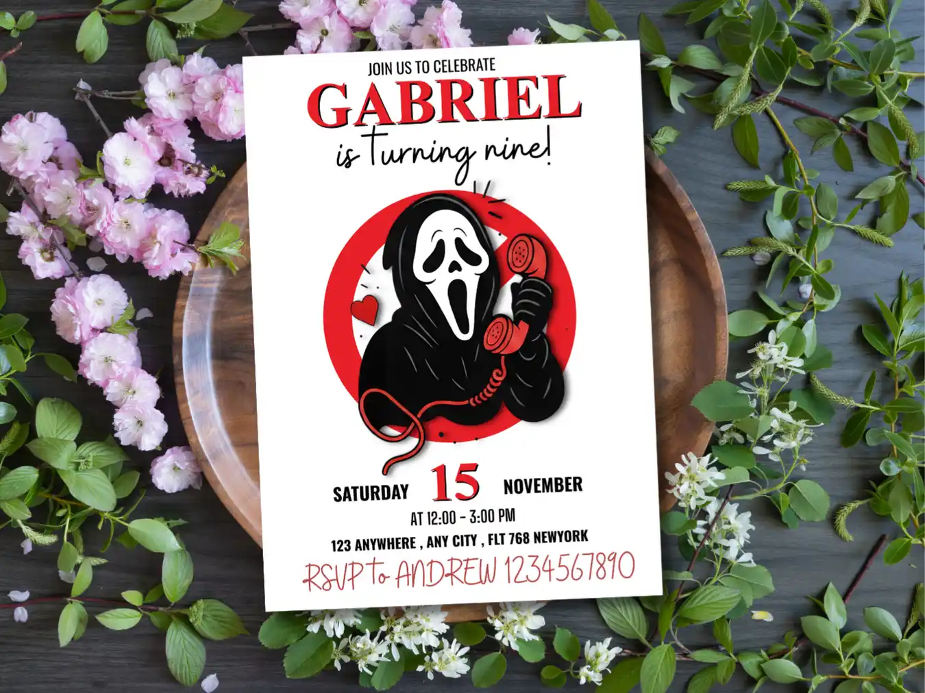 Ghost Costume Party Birthday Invitation – Halloween Kids Celebration Invite - Image 5