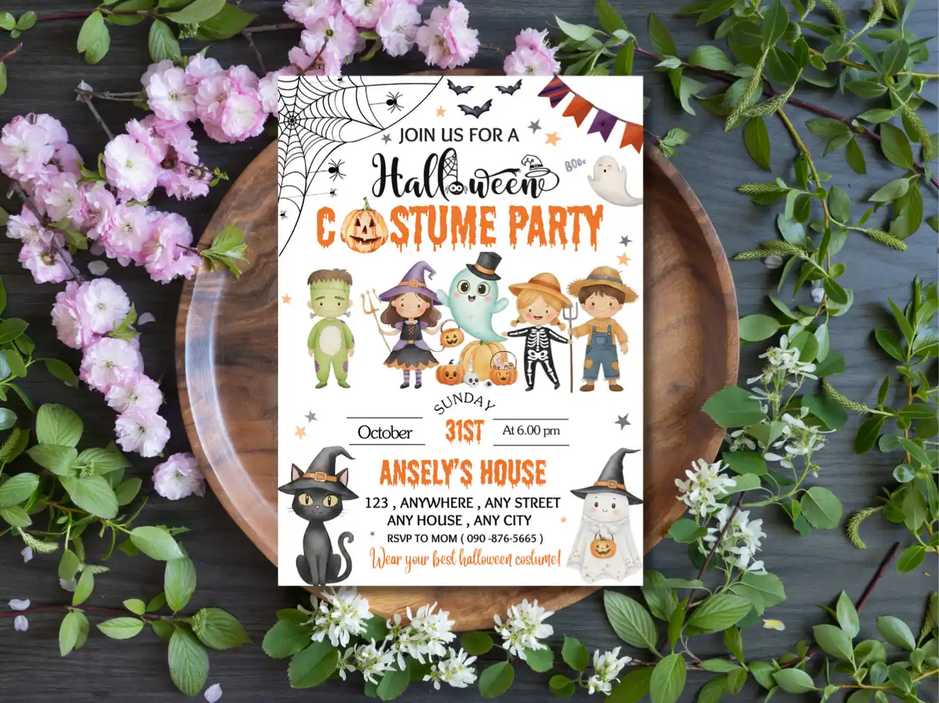 Trick or Treat Halloween Costume Party Invitation for Kids - Image 5