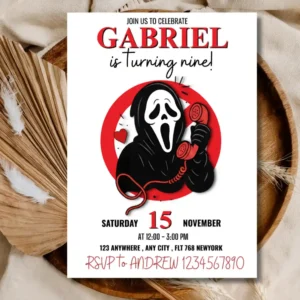 Ghost Costume Party Birthday Invitation – Halloween Kids Celebration Invite