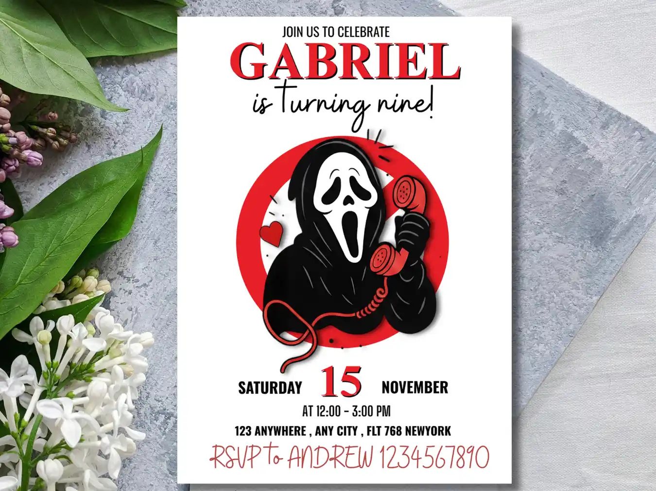 Ghost Costume Party Birthday Invitation – Halloween Kids Celebration Invite - Image 4