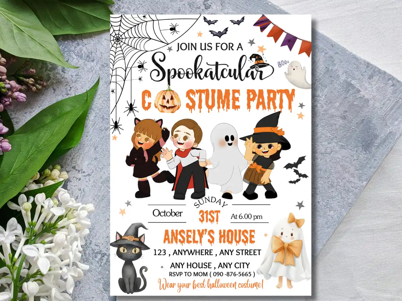 Creepy-Cute Halloween Costume Party Invite for Little Monsters - Image 4
