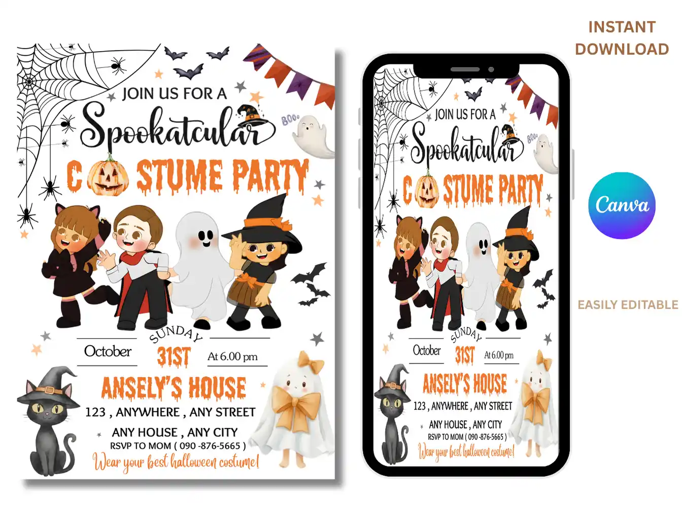 Creepy-Cute Halloween Costume Party Invite for Little Monsters - Image 3