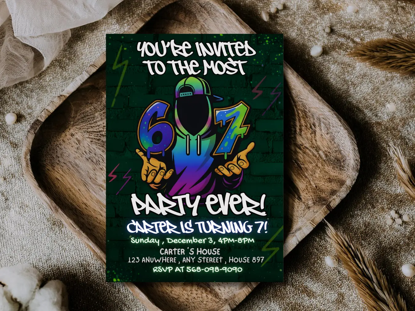 Funny 67 Meme Birthday Invitation