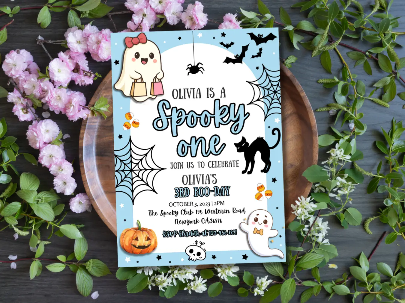 Halloween 3rd Boo Day Invitation – Spooky One Kids Birthday Party Invite Template - Image 5