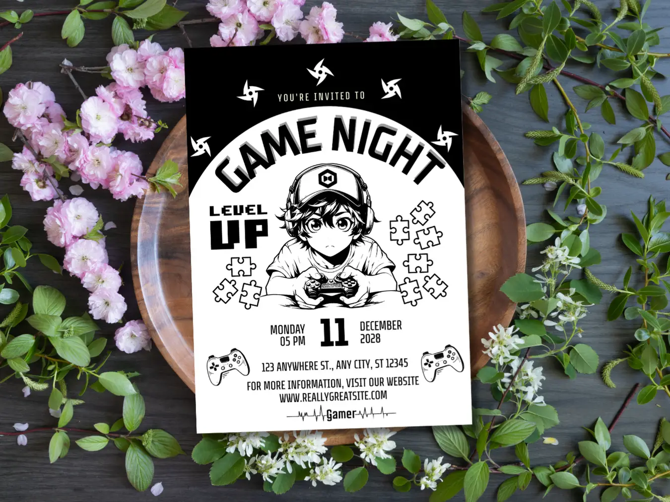 Game Night Birthday Invitation – Level Up Gamer Party Invite for Kids - Image 5