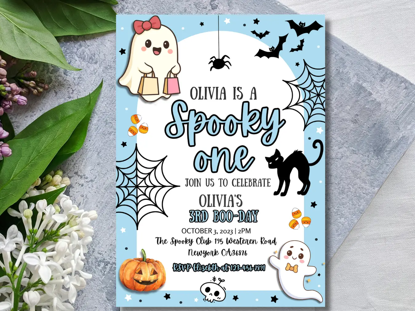Halloween 3rd Boo Day Invitation – Spooky One Kids Birthday Party Invite Template - Image 4