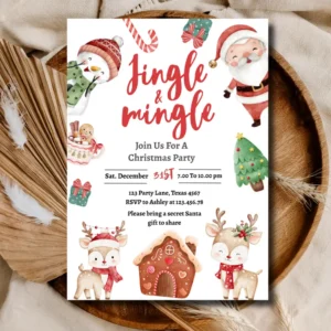 Jingle Mingle Christmas Party Invitation