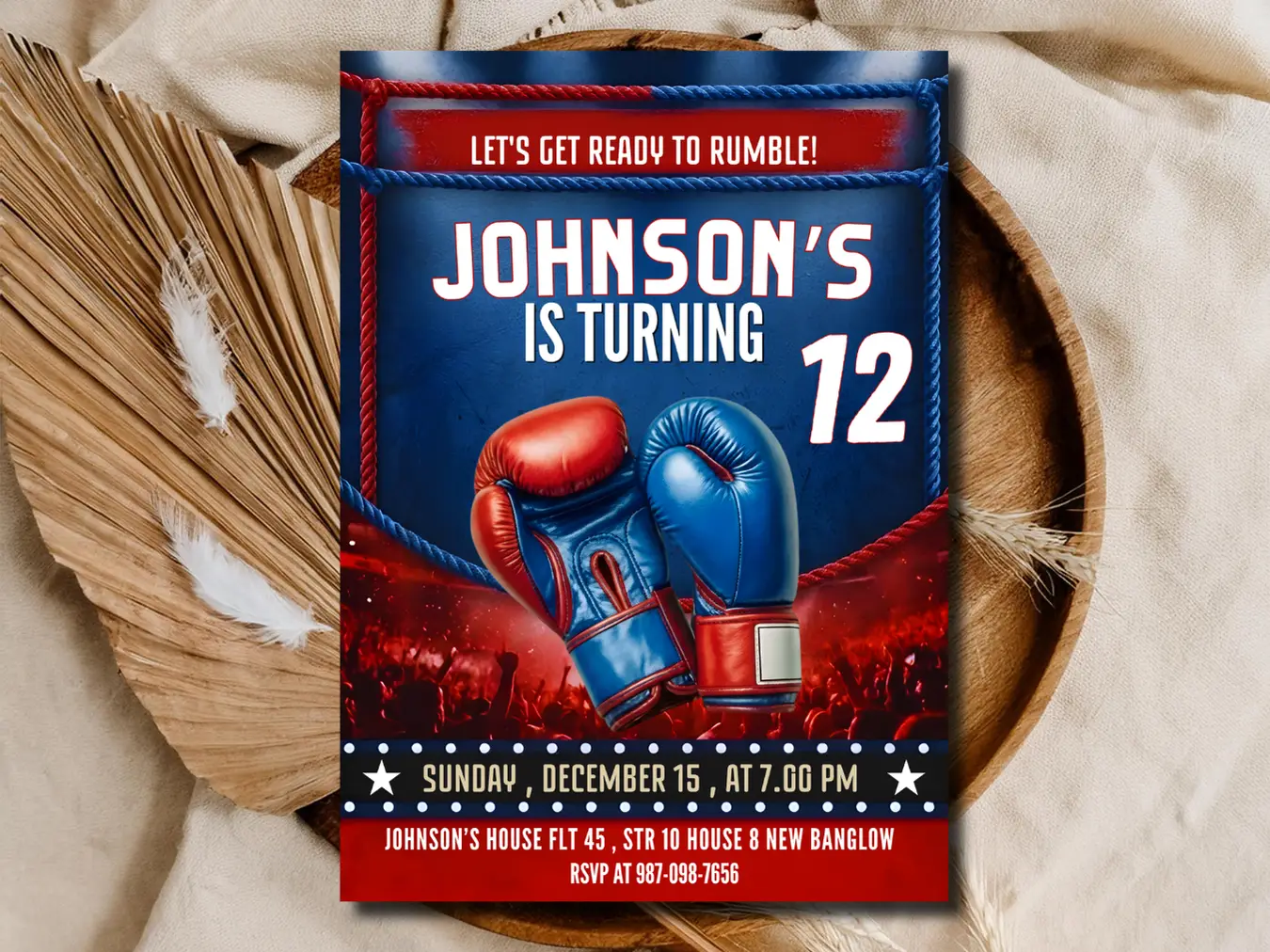 Boxing Birthday Invitation Template: Editable Kids Party Invite