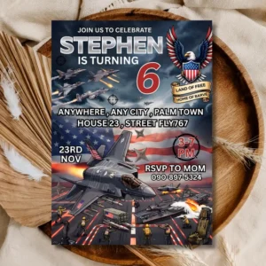 Fighter Jet Birthday Party Pilot Invitation Instant Download Printable Invite