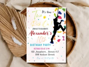 Kids Rock Climbing Birthday Invite | Indoor Climbing Adventure Party