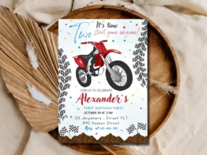 Dirt Bike Birthday Invitation Template for Boys