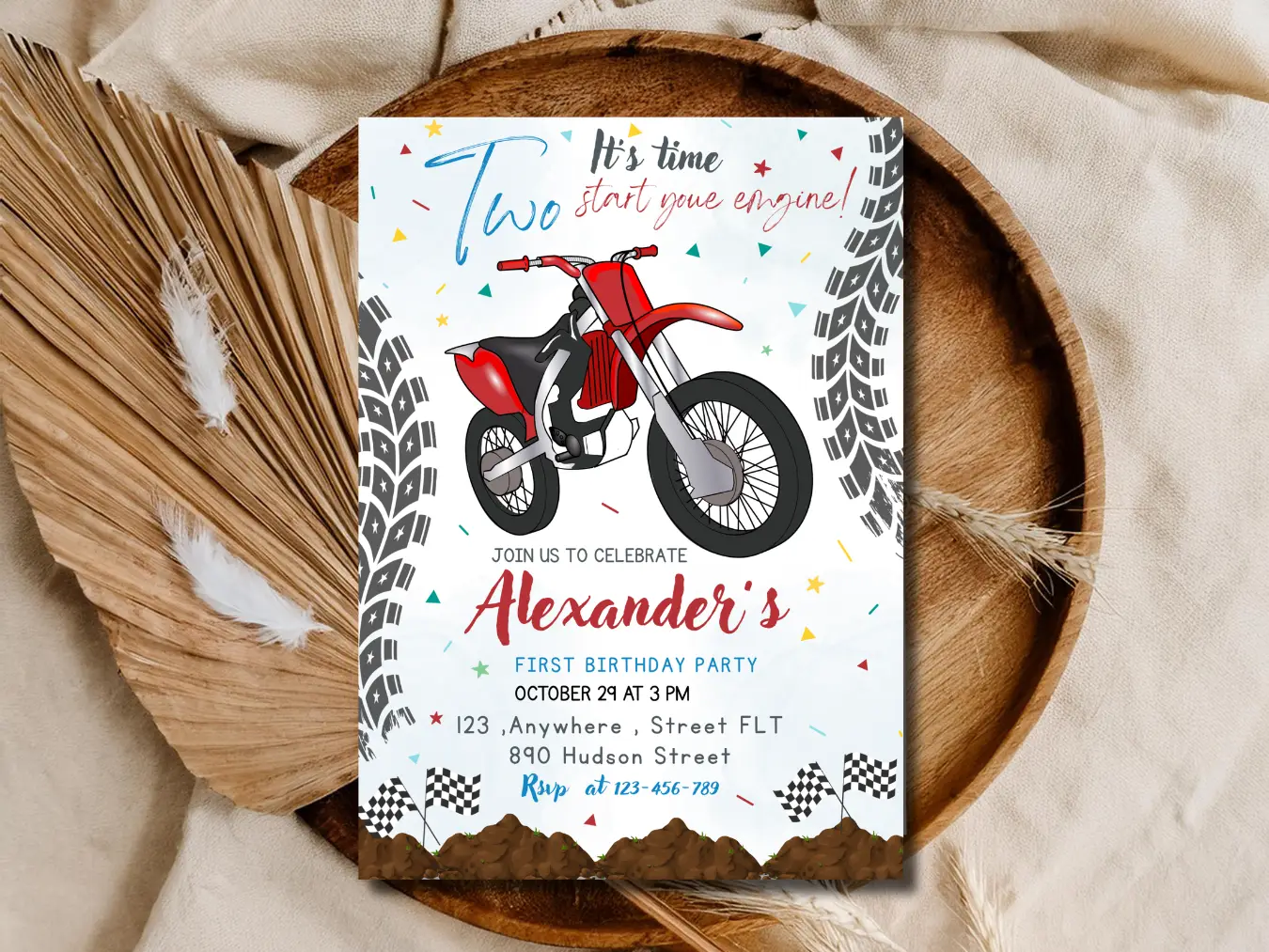 Dirt Bike Birthday Invitation Template for Boys