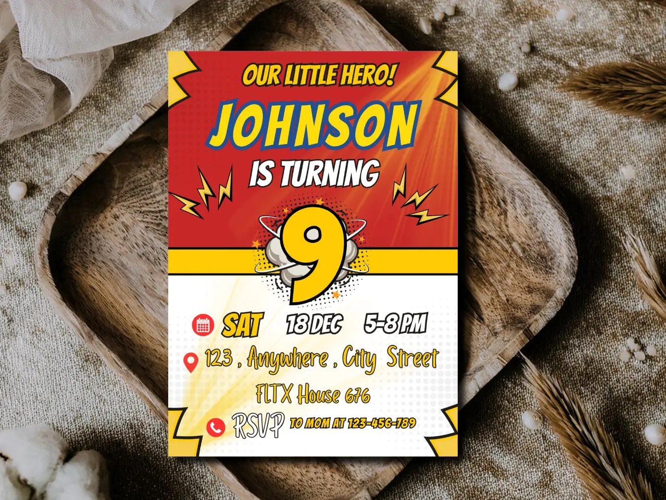 Comic Super Hero Birthday Invite | Printable Boys Birthday Invitation - Image 5