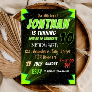 Action Hero Birthday Invitation | Comic Style Party Template