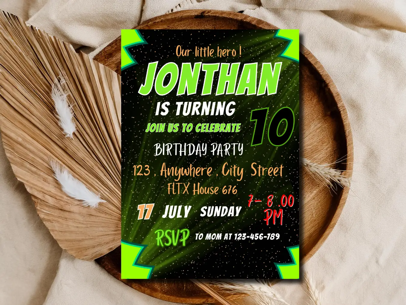 Action Hero Birthday Invitation | Comic Style Party Template