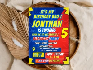 Super Hero Birthday Party Invitation | Editable Boys Birthday Invitation