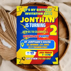 Comics Birthday Party Invitation | Editable Boys Birthday Invitation
