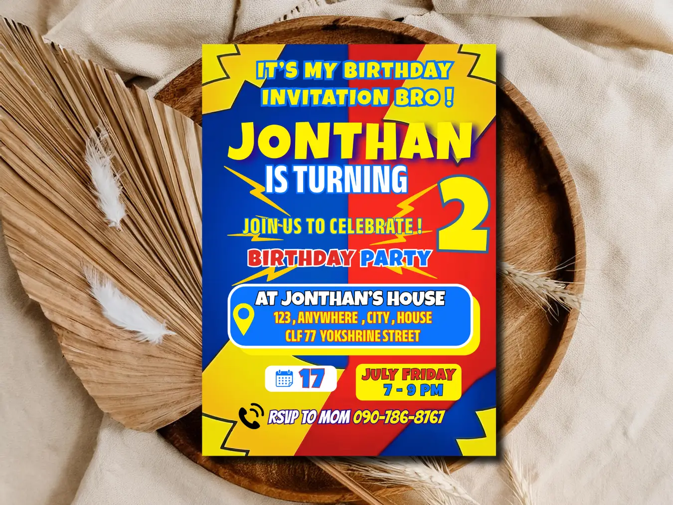 Comics Birthday Party Invitation | Editable Boys Birthday Invitation