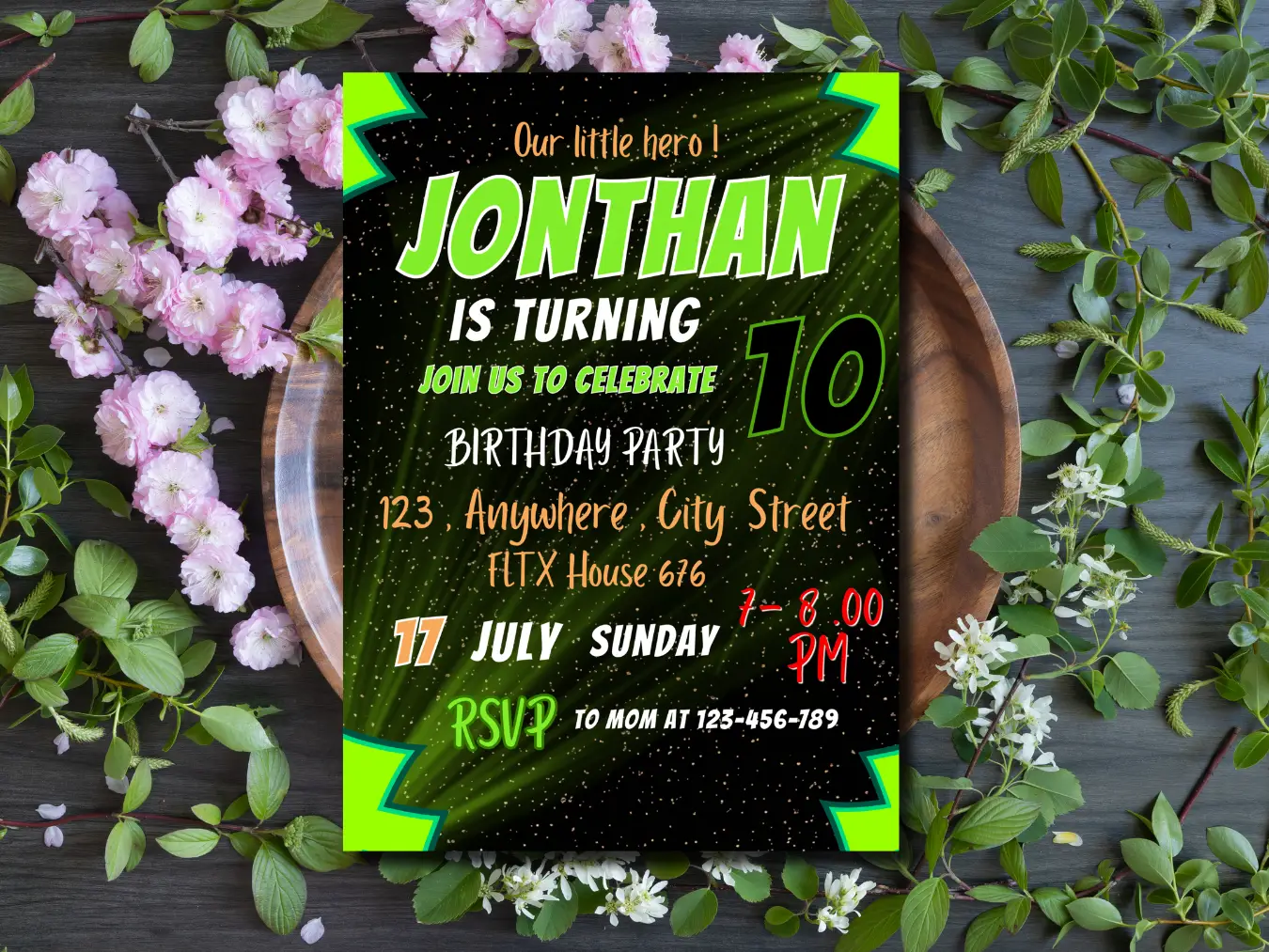 Action Hero Birthday Invitation | Comic Style Party Template - Image 4