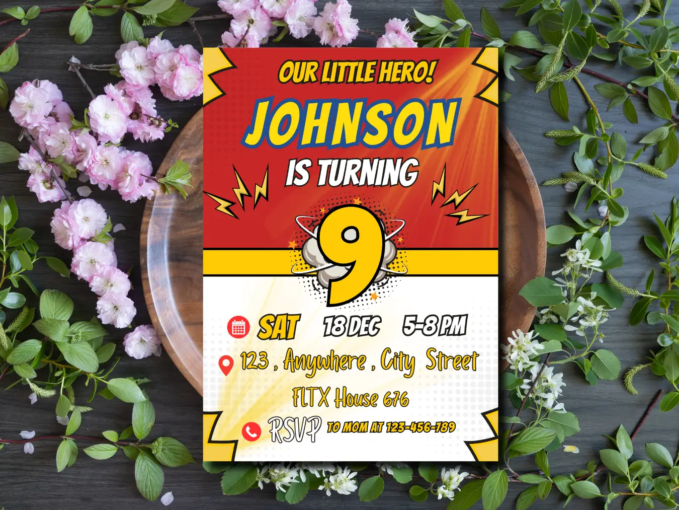 Comic Super Hero Birthday Invite | Printable Boys Birthday Invitation - Image 4