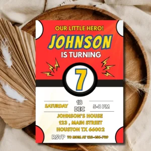 Super Hero Birthday Party Invitation | Editable Digital Birthday Invite