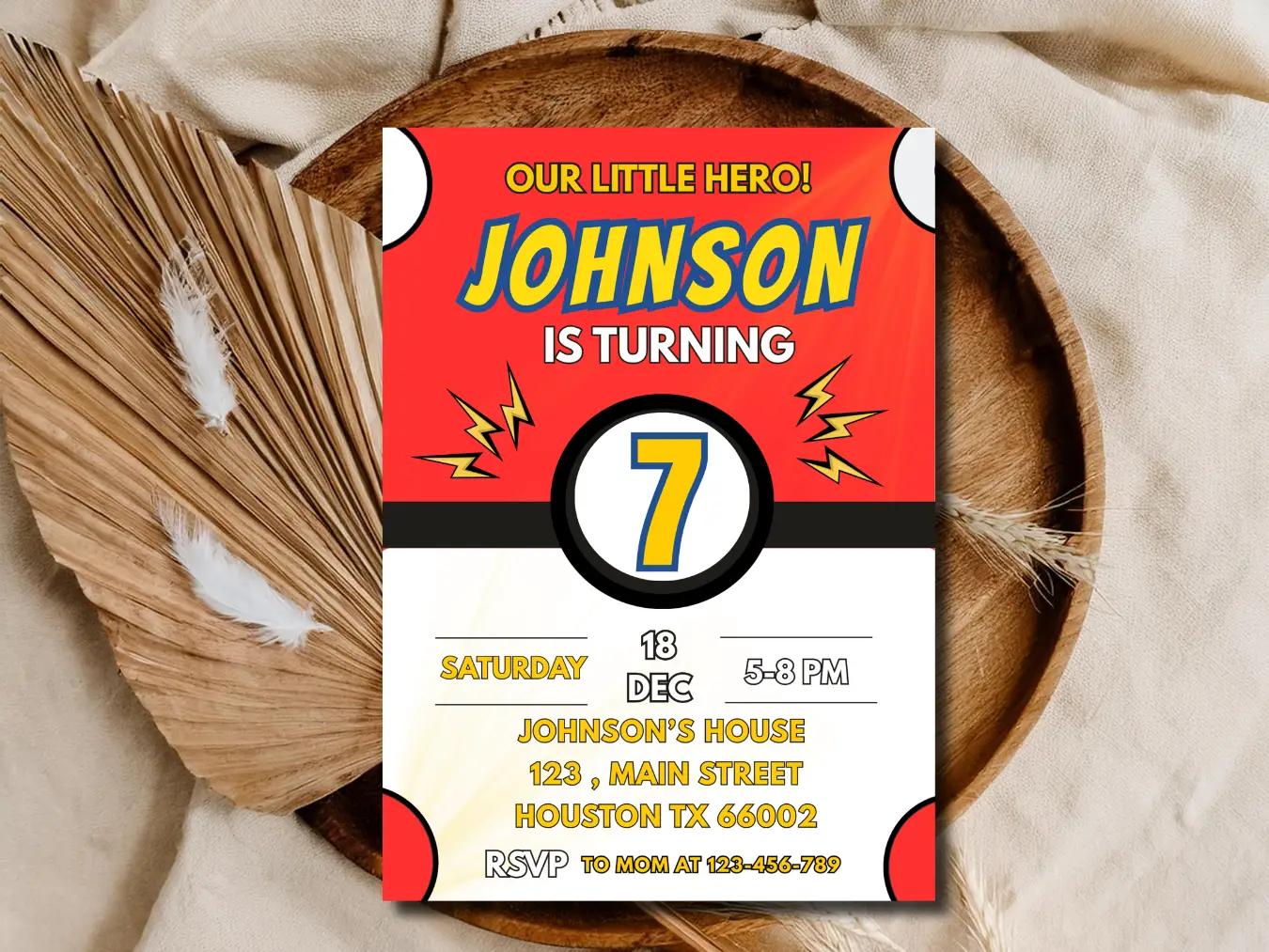 Super Hero Birthday Party Invitation | Editable Digital Birthday Invite