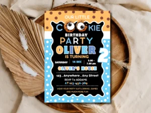 Cookie Birthday Party Invitation | Cute 2nd Birthday Cookie Theme Invite