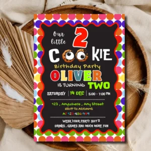 Cookie 2nd Birthday Invitation Template