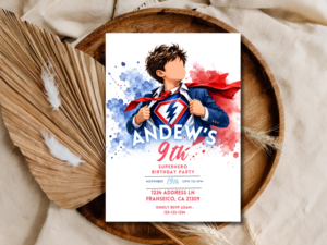 Superhero Birthday Invitation Boy Editable Template Printable Instant Download Digital Birthday Party Invite Kids
