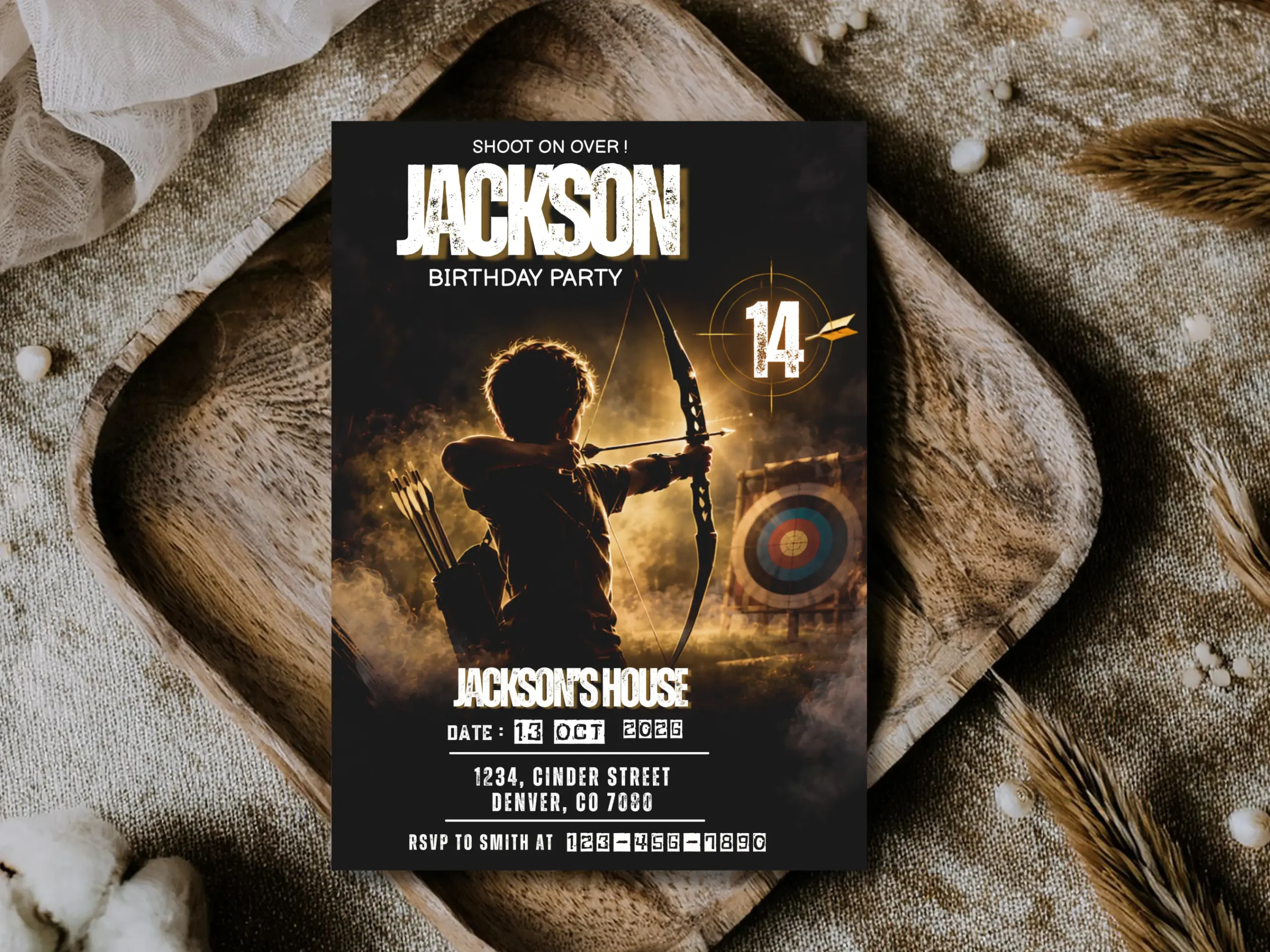Archery Birthday Invitation Template | Sports Theme Editable Invite | Boy Birthday Design | Printable Digital Download - Image 5