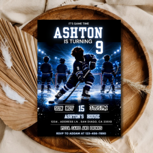 Ice Hockey Birthday Invitation Template | Sports Theme Editable Invite | Boy Birthday Design | Printable Digital Download