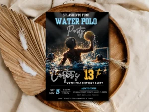 Water Polo Birthday Invitation Template | Boy Birthday Design | Printable Digital Download