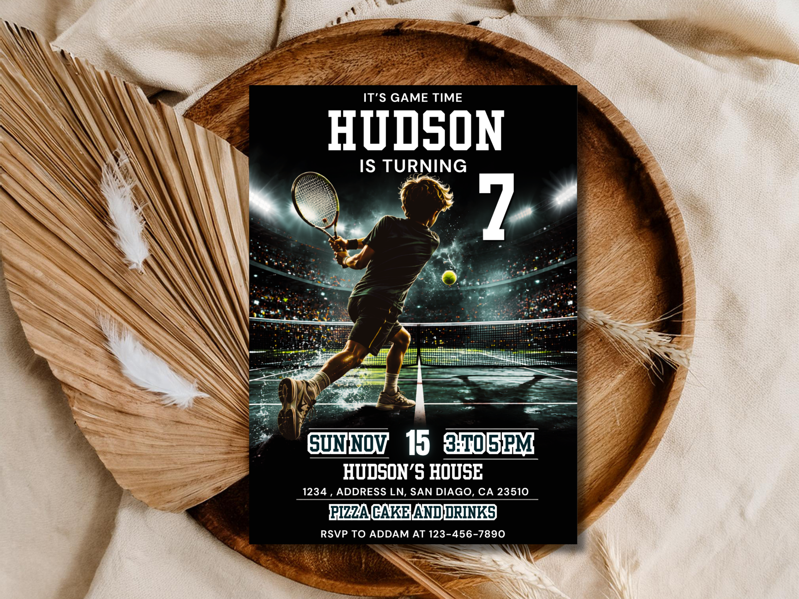 Tennis Birthday Invitation Template | Sports Theme Editable Invite | Boy Birthday Design | Printable Digital Download