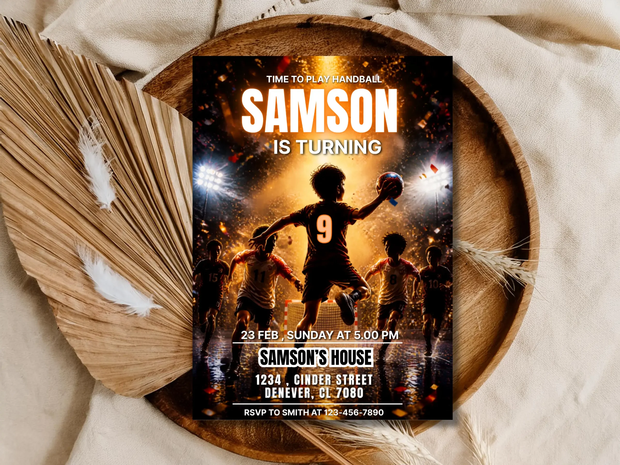 Handball Birthday Invitation Editable ,Game Day Party, Instant Download